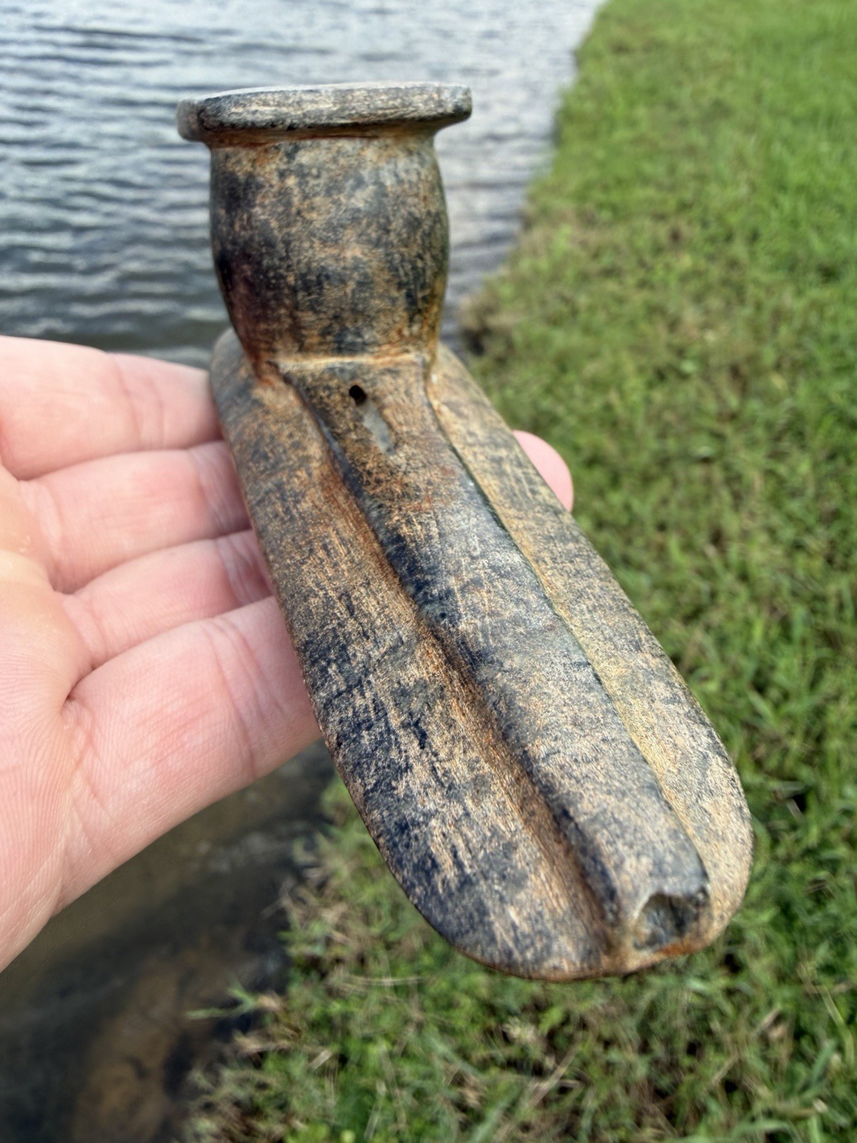 Rare Native American Steatite Platform Pipe 