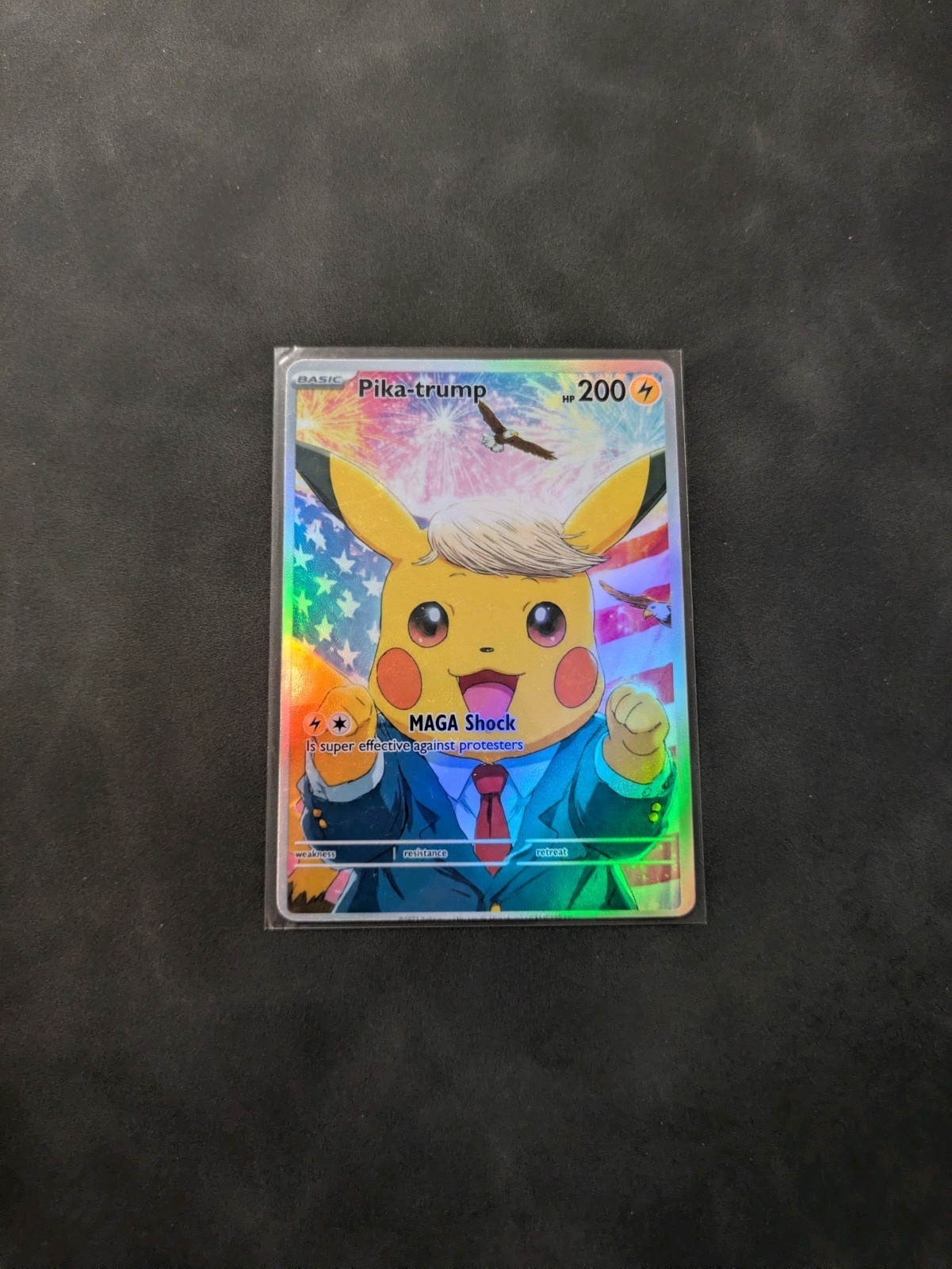 Pika-Trump Pikachu Holographic Display Card