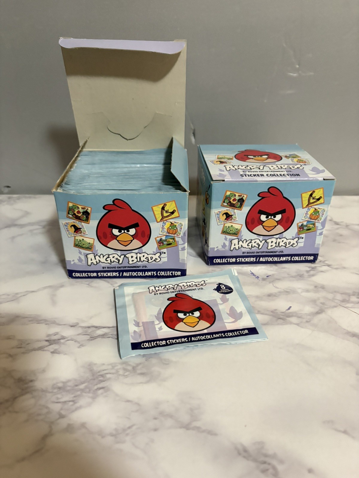 2012 Angry Birds Sticker Collection 2 Display Box 100 Sealed Packs 800 Stickers