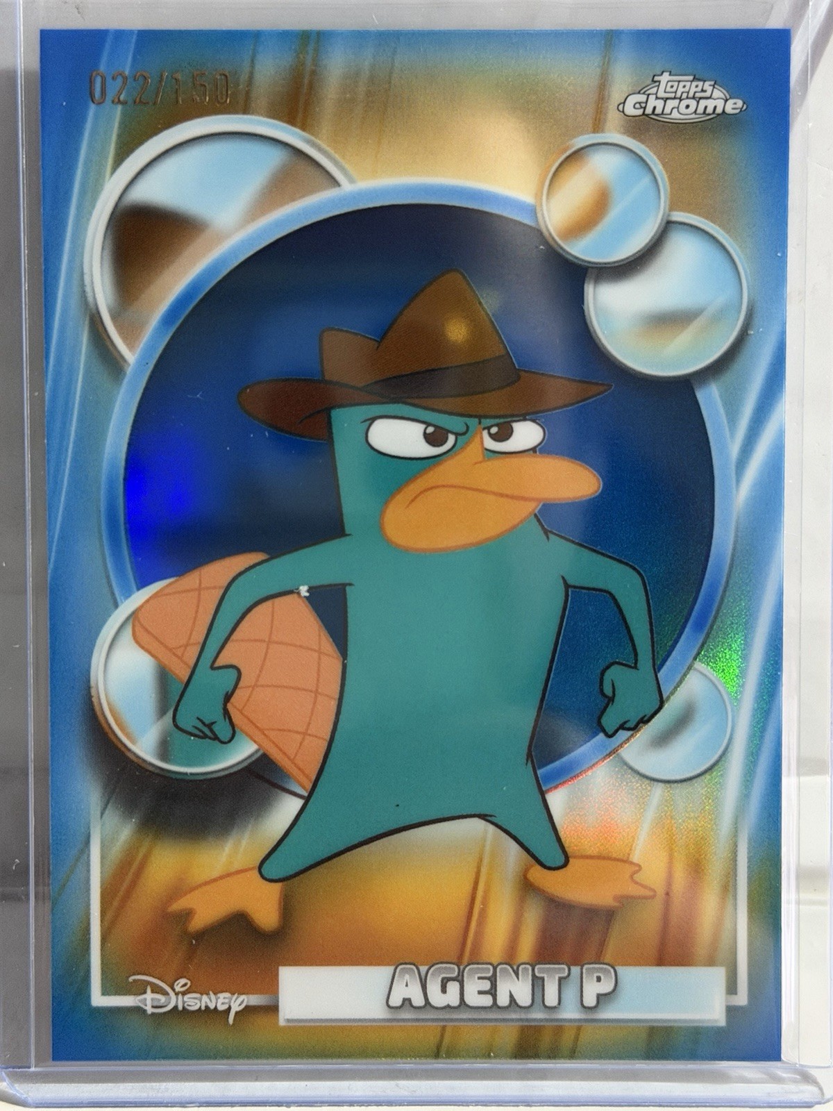 🔥Topps Chrome Disney Phineas and Ferb 2026 Agent P #117 Blue Wave /150
