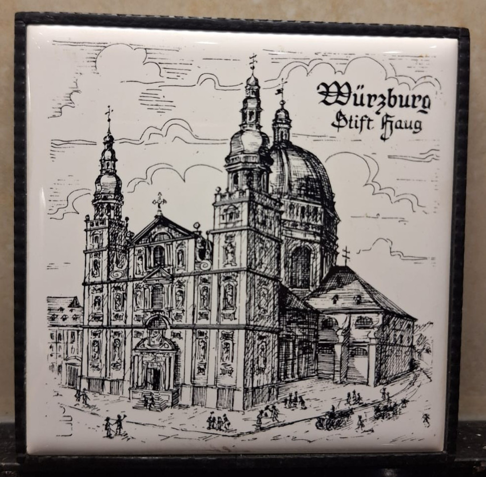 Vintage Würzburg Stift Haug Ceramic Tile Plaque Villeroy & Boch Made in France