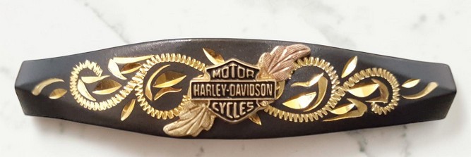 Harley Davidson Black Hills Gold Inlay Genuine Leaf Shield Bracelet 10k