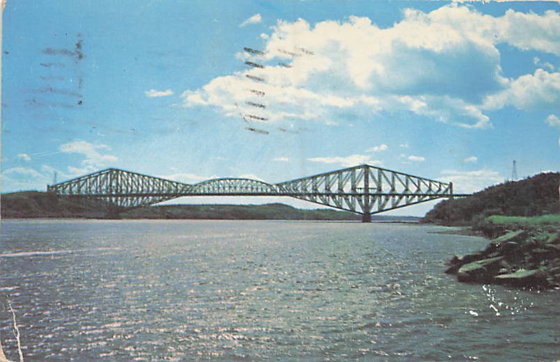 Postcard Canada: Quebec Bridge over St. Lawrence River, Quebec Posted 1953