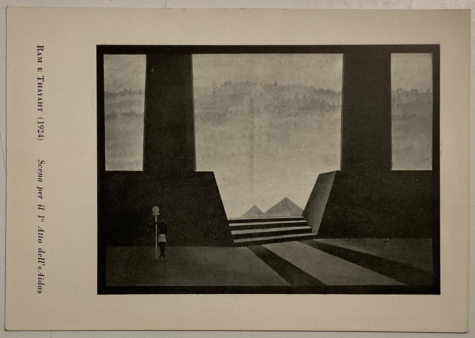 FUTURISM RAM AND TAHYHAT 1924 SCENE I° ACT AIDA POSTCARD VIIa ART EXHIBITION