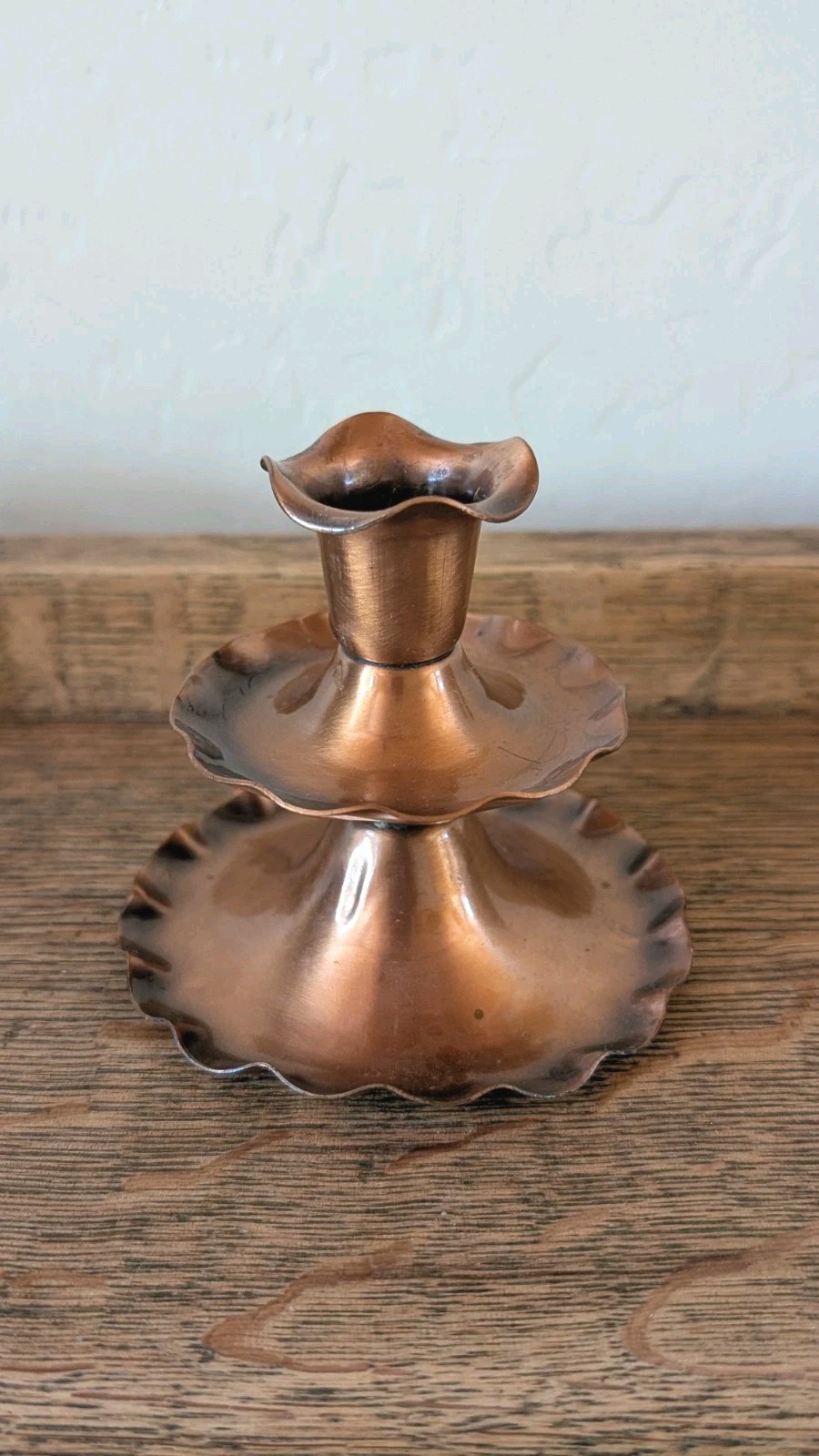 Vintage Gregorian Solid Copper Ruffled Edge 3