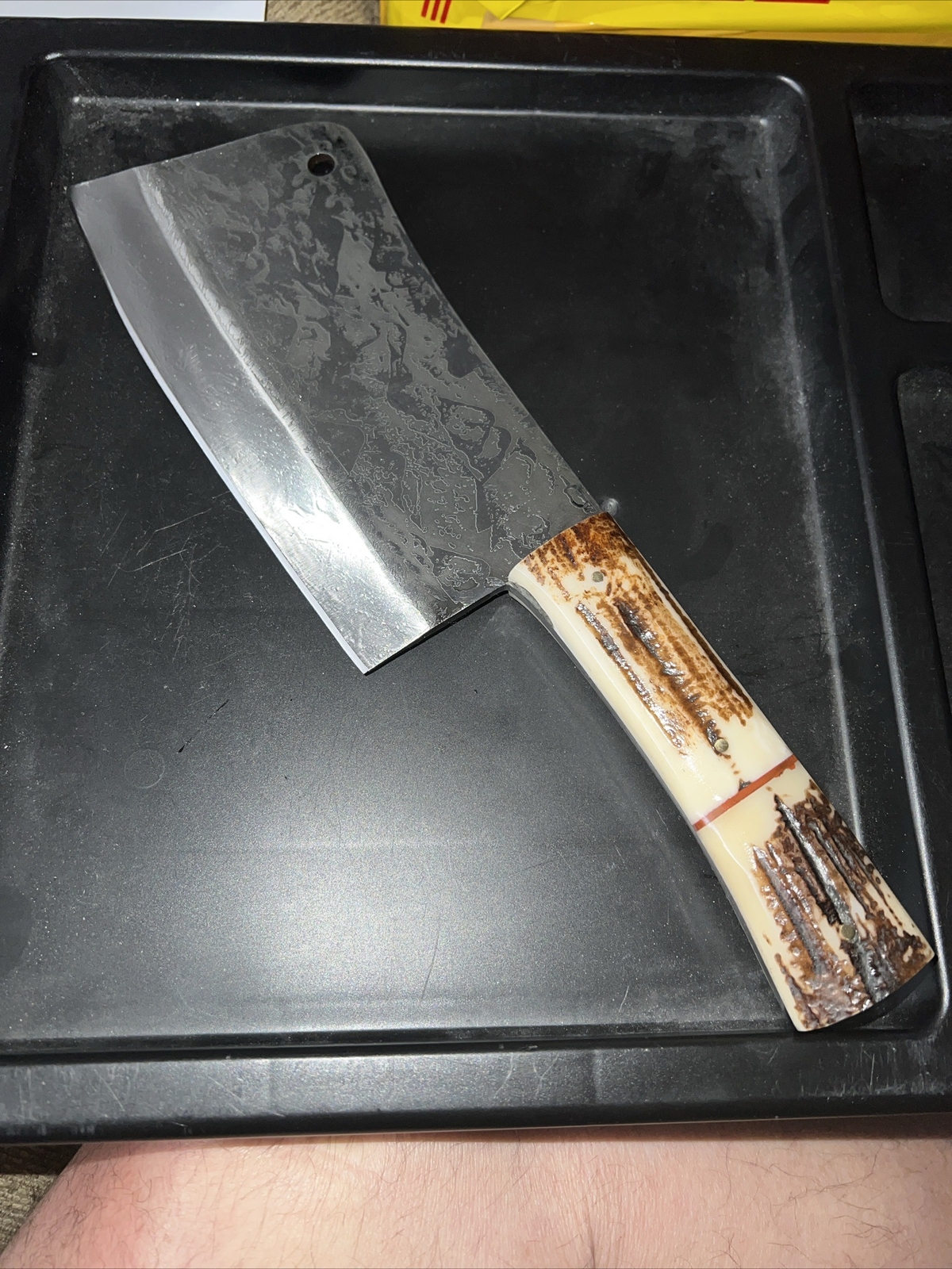 Meat Cleaver Hand Forged W/Leather Sheath/STAG Grips /Razor Sharp/Chef Dream ￼