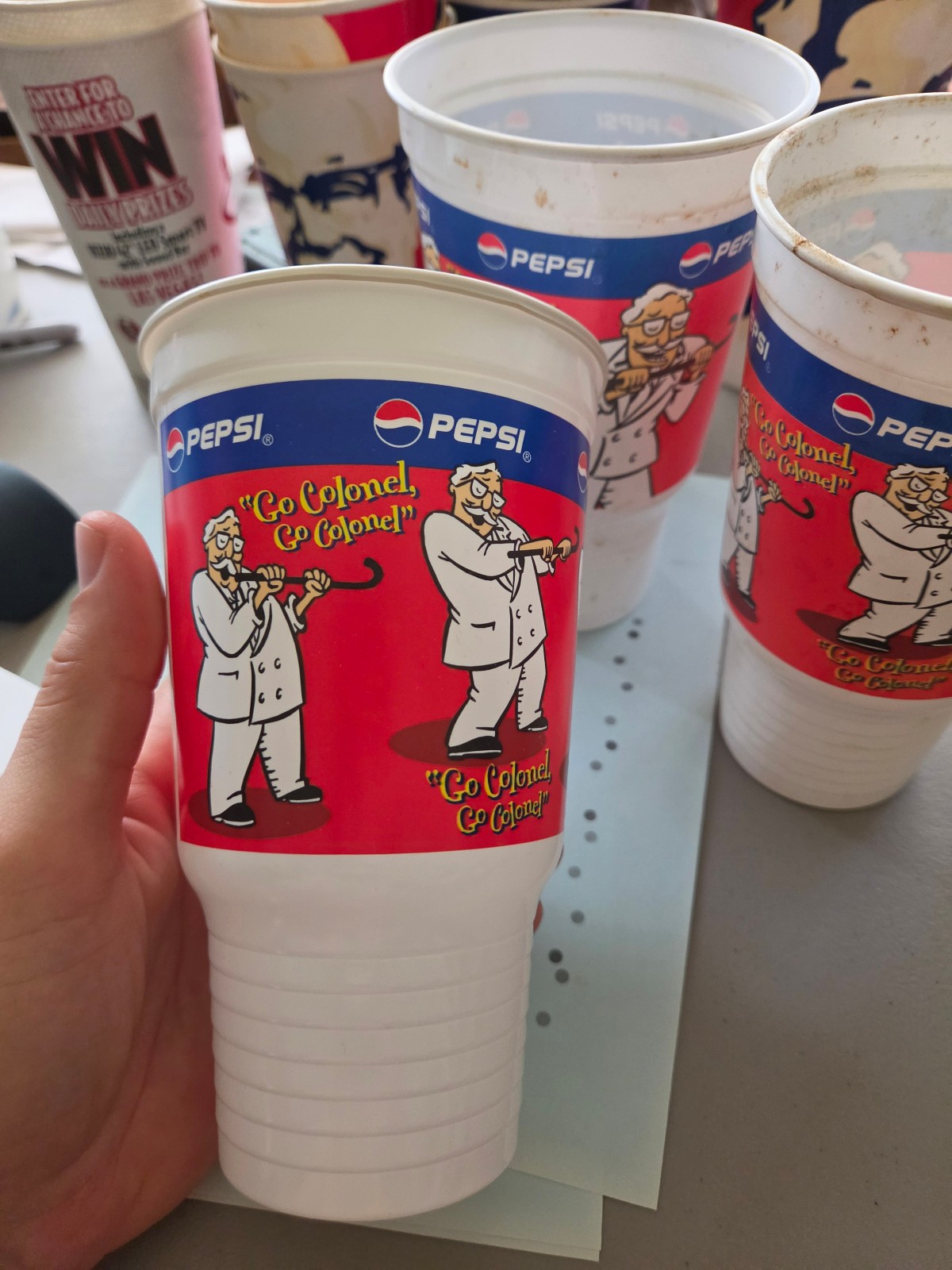 KFC plastic collector cup 44oz Go Colonel Dancing 1999 VINTAGE