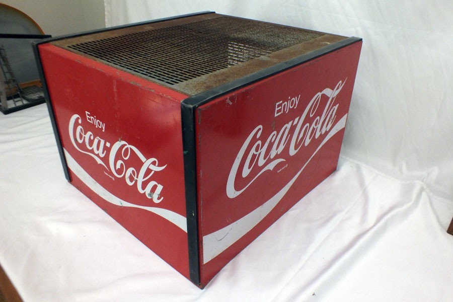 Vintage Coca Cola 3 Sided Sign Soda Fountain Drink Dispenser Cover Top Grill