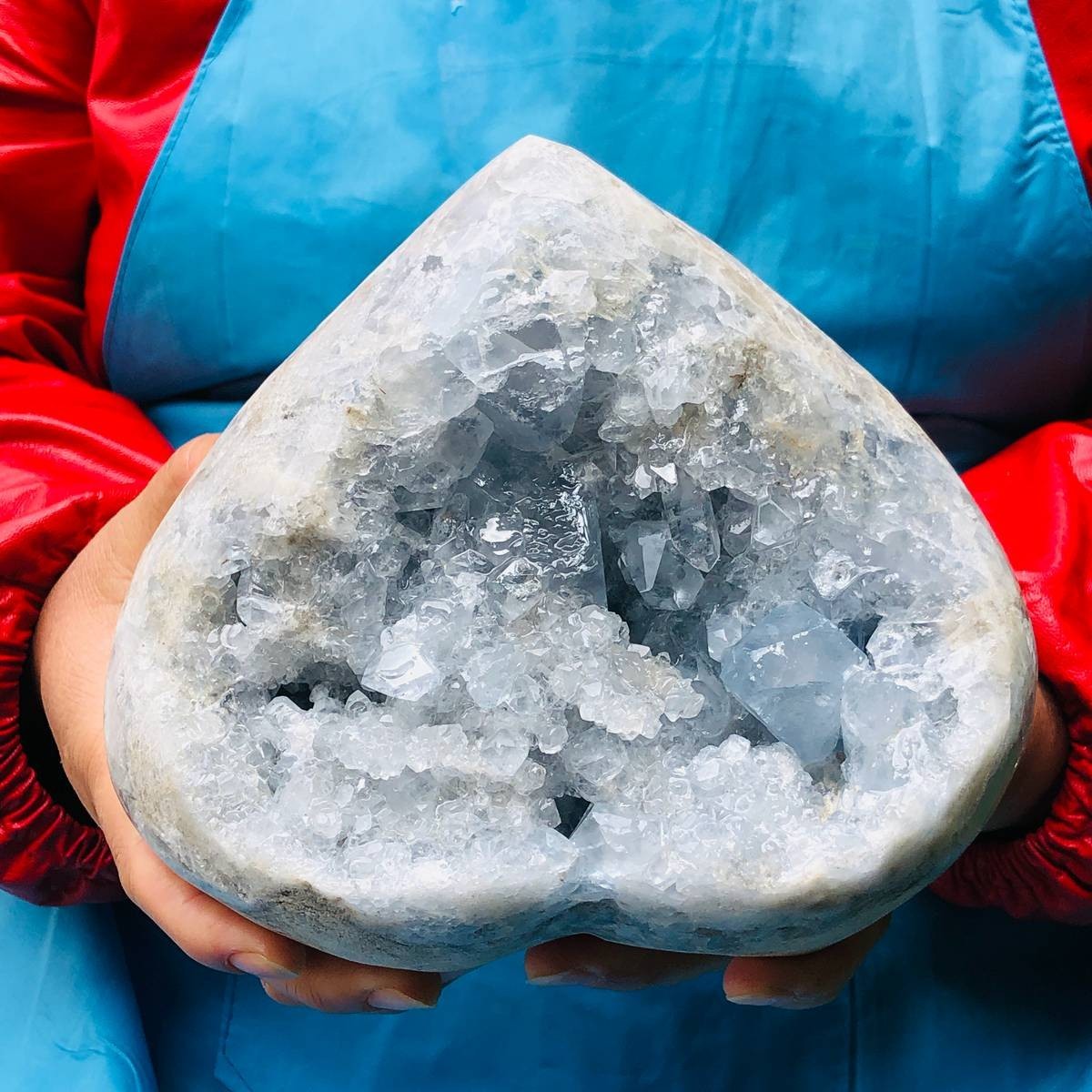 12.1 LB Large Natural Celestite Geode Crystal Cluster Healing Specimen 3989