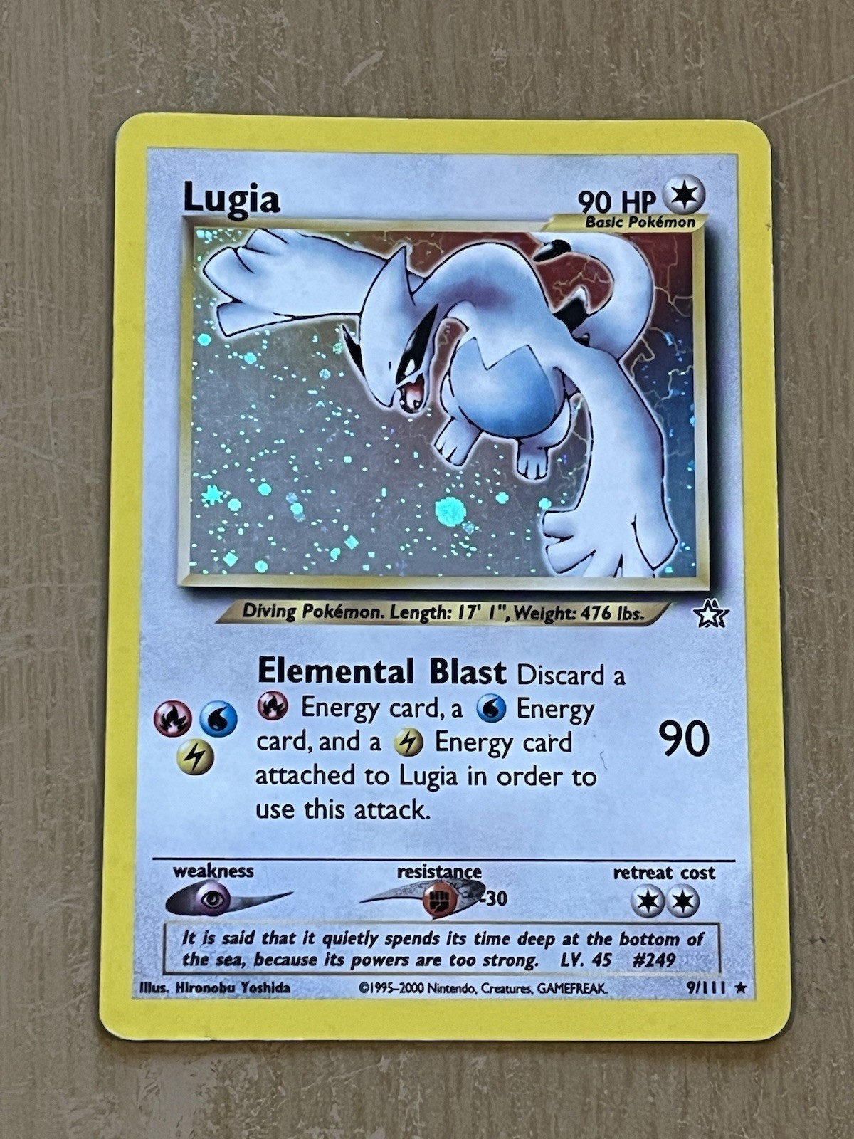 Pokemon TCG Neo Genesis Holo Card Lugia 9/111