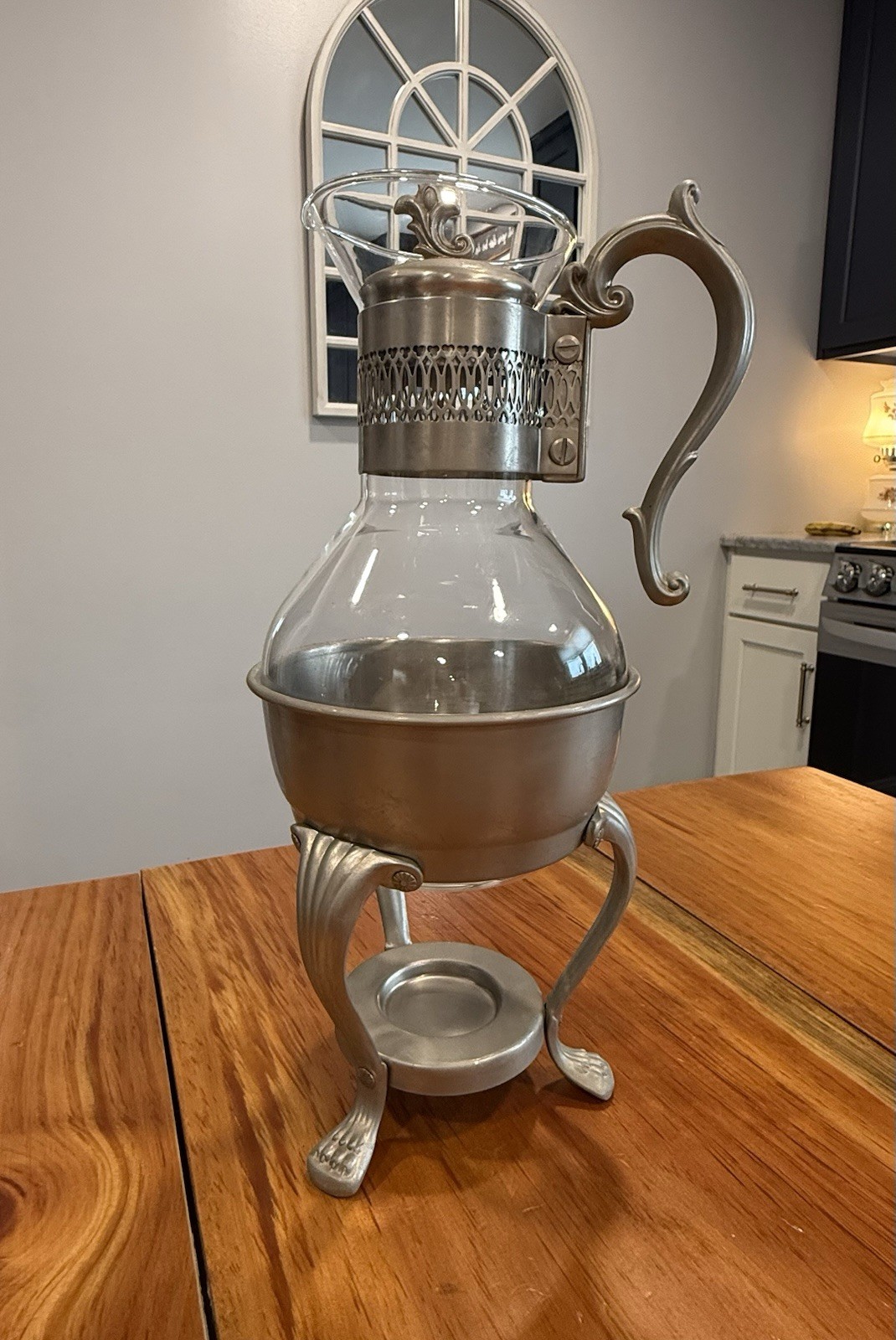 Vintage FB Rogers Pewterlite Tea/Coffee Carafe/Warmer - Excellent Condition