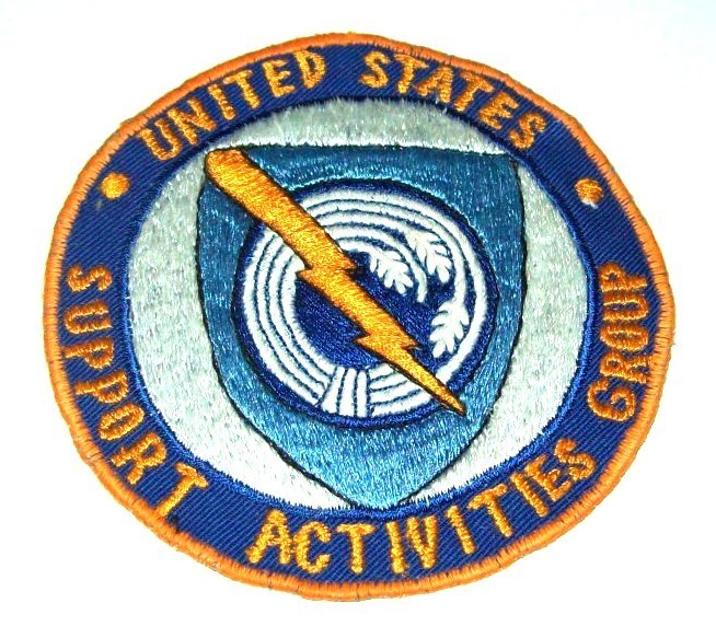 RARE ORIGINAL 1960\'s THAI MADE U.S. SUPPORT ACTIVITIES GROUP POCKET PATCH (GLOWS