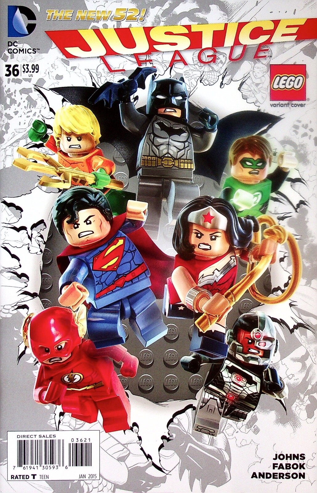 Justice League #36 Lego Variant Cover NM 2014 DC Comics Geoff Johns & Fabok