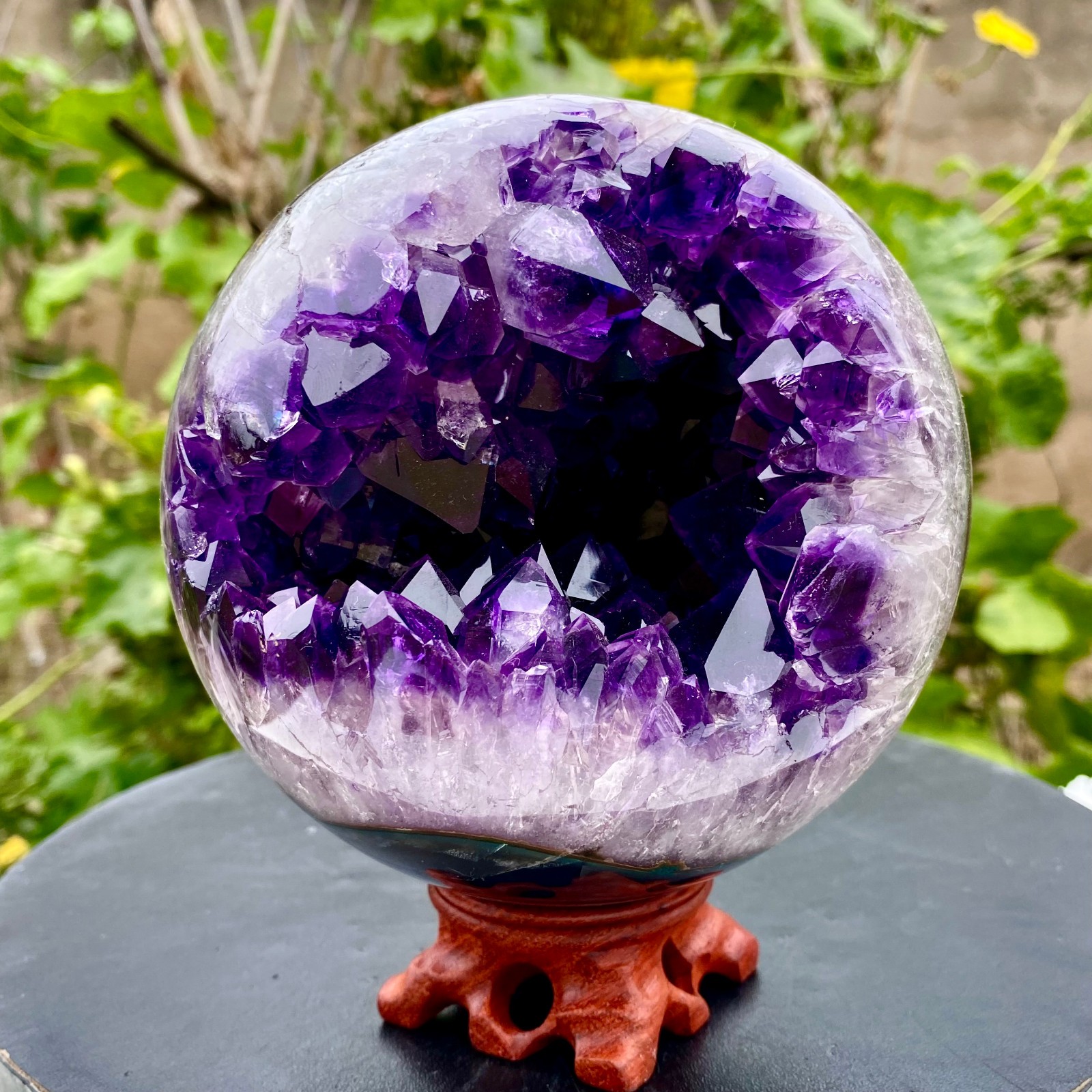 5.5LB  Natural Amethyst Agate Sphere Polished Healing Crystal Ball Home Fe