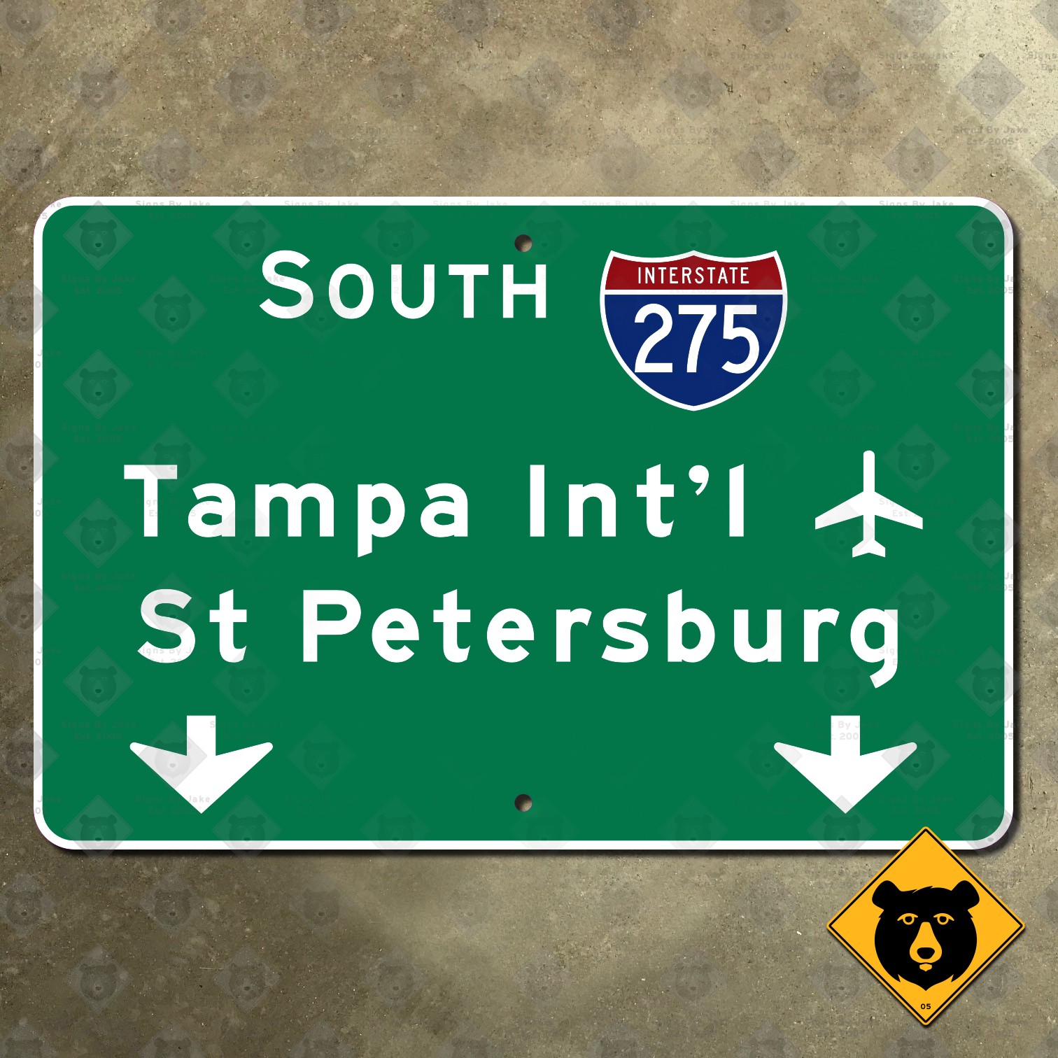 Florida Interstate 275 Tampa Airport Saint St Petersburg highway road sign 21x14