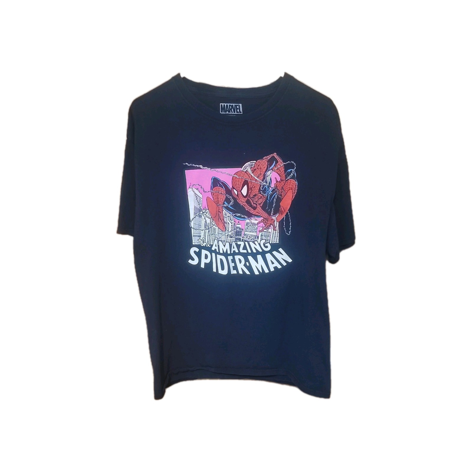  Marvel Spiderman T Shirt Men’s Large Black Cotton