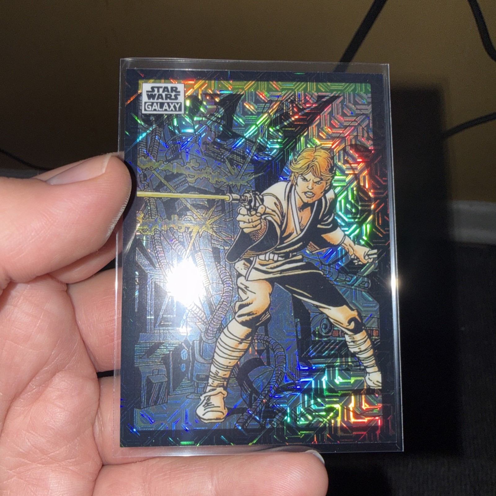 2022 Topps Chrome Star Wars Galaxy LUKE SKYWALKER IN ACTION #21 Mojo /50