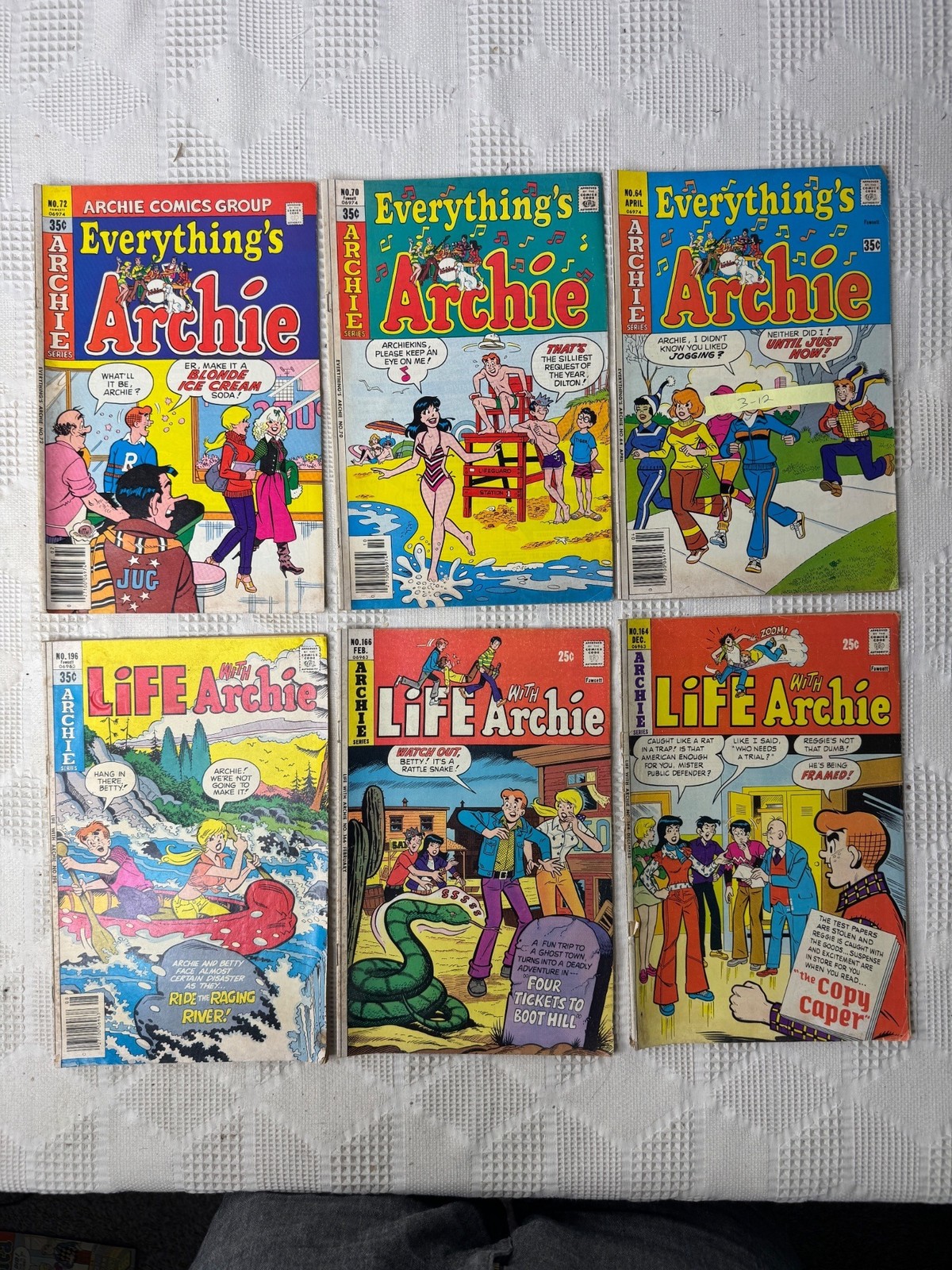 Vintage Archie Comics Lot Of 6 Everythings Archie and Life With Archie 1970s Iss