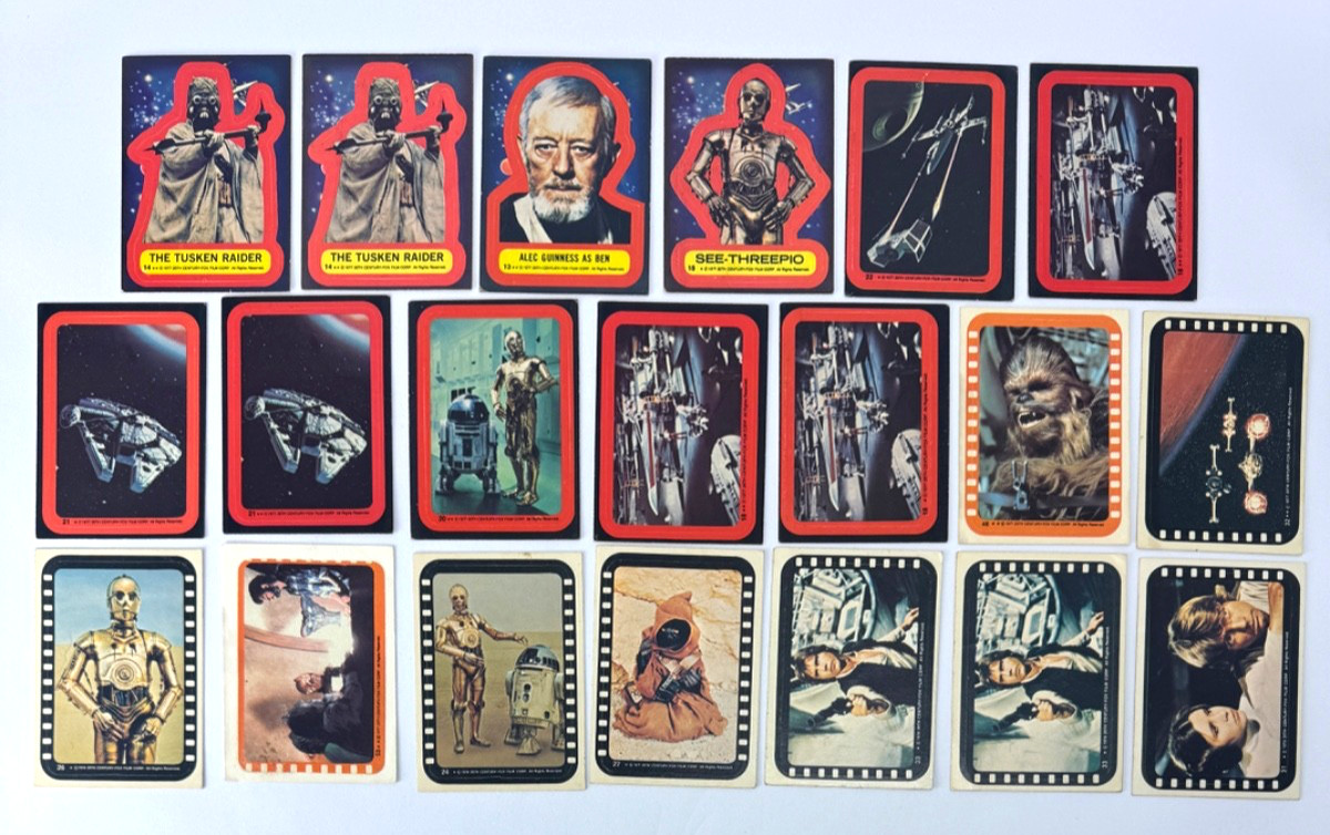 Original 1977 Topps Star Wars Card Lot of 20 Stickers / From Series 1, 2 & 3