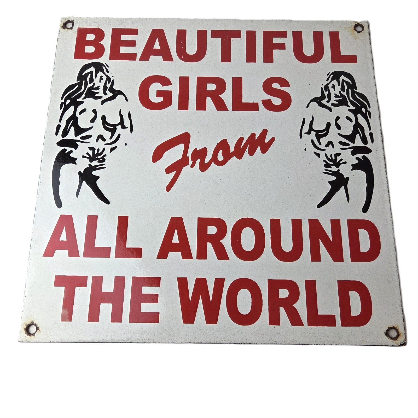 Vintage Brothel Gentlemens Club Sign - Strip Club Girls Gas Service Saloon Sign