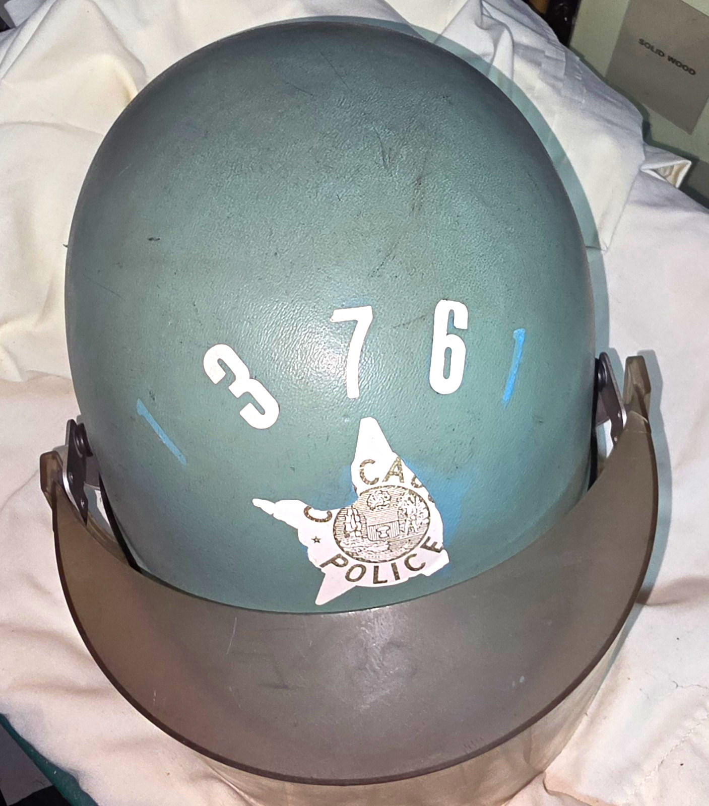 Authentic and Vintage Chicago Police Riot Helmet from the 60's 