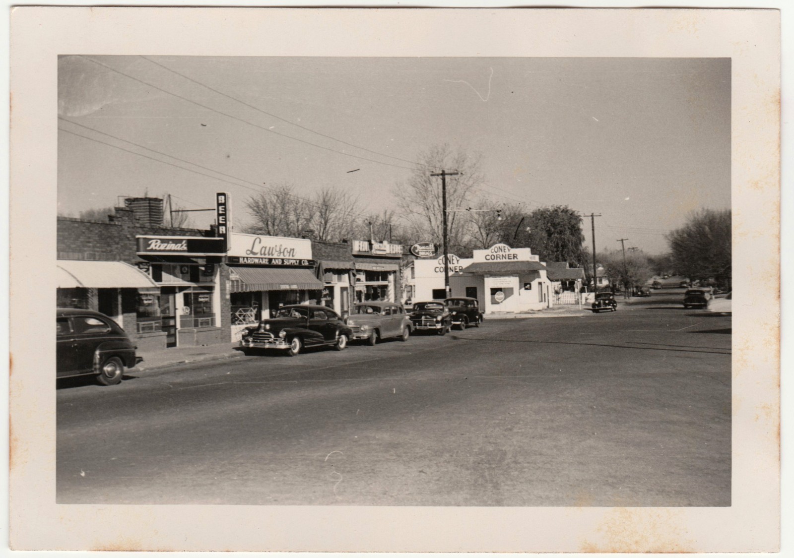 1949 Tulsa Oklahoma Coney Corner Lawson Hardware Street Scene Cars Photo