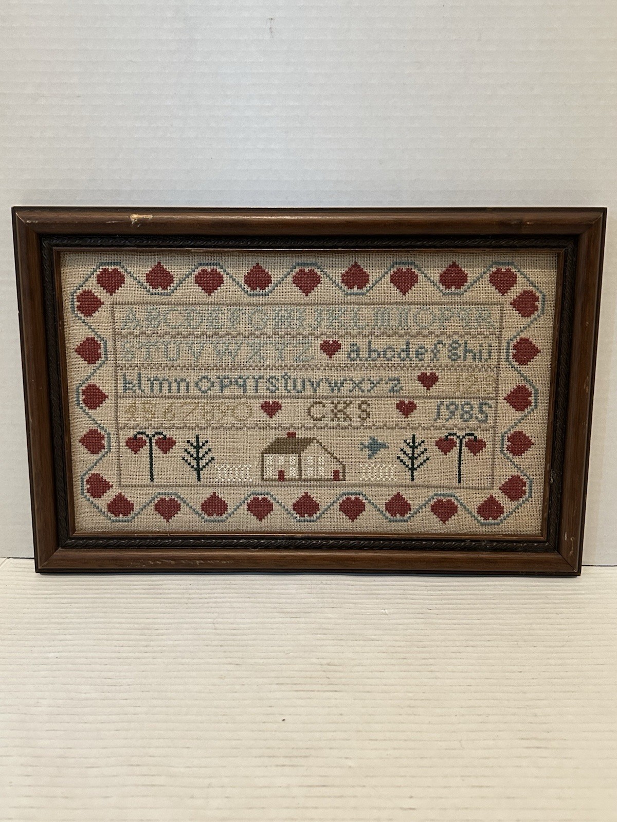Vintage 1985 Cross Stitch Sampler Alphabets Numbers