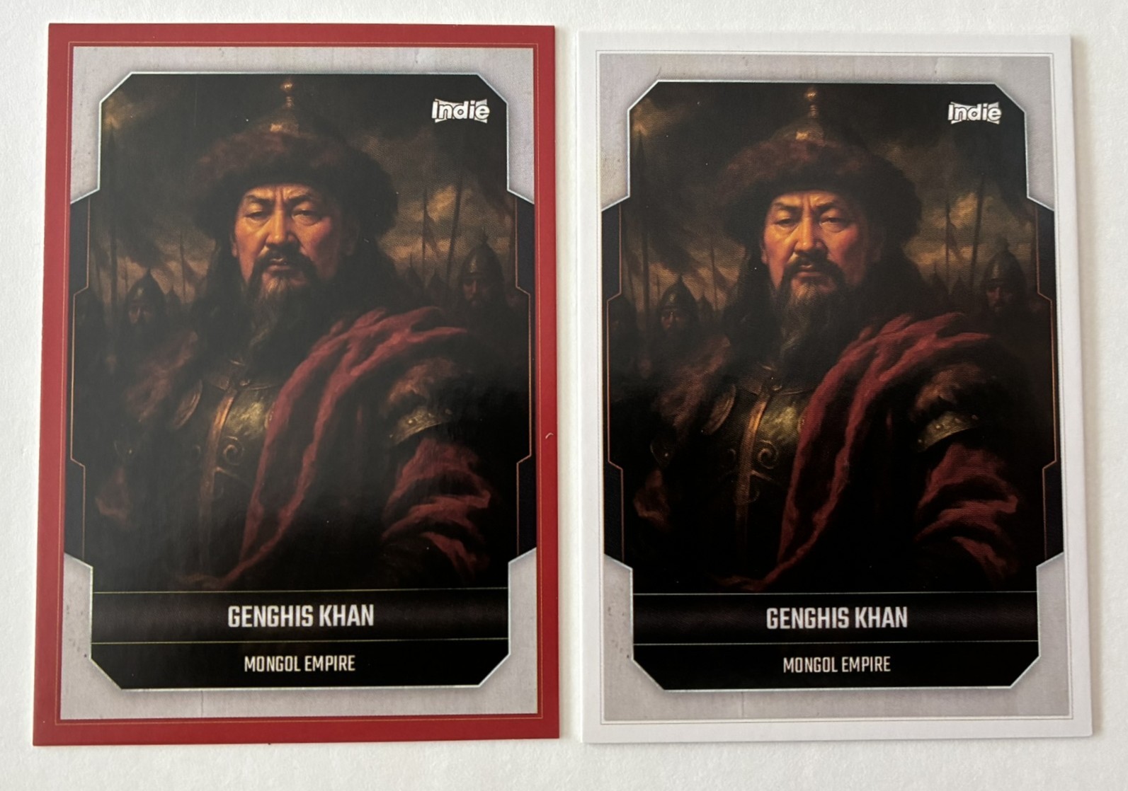 Genghis Khan   Red  Subset & Base 2025  Indie  Collector Cards