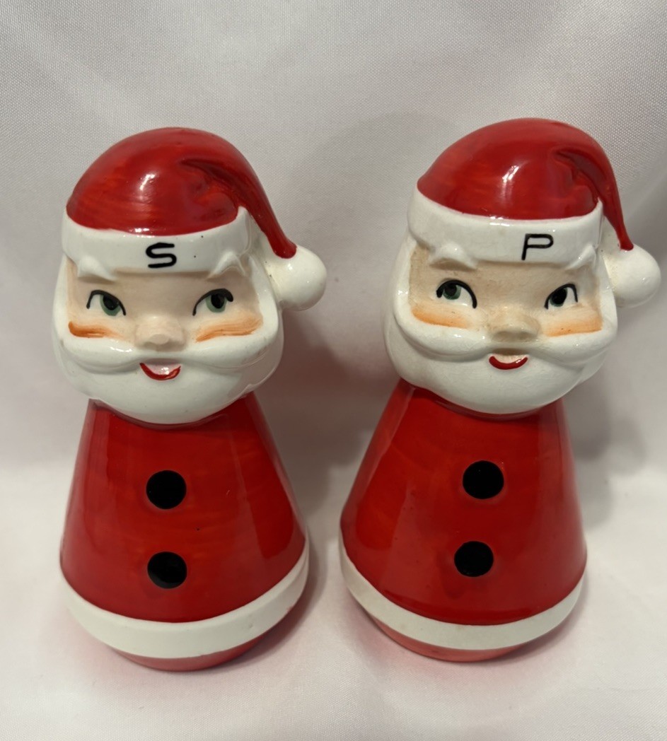 VTG Holt Howard style SANTA CLAUS SALT PEPPER SHAKERS Japan 5\