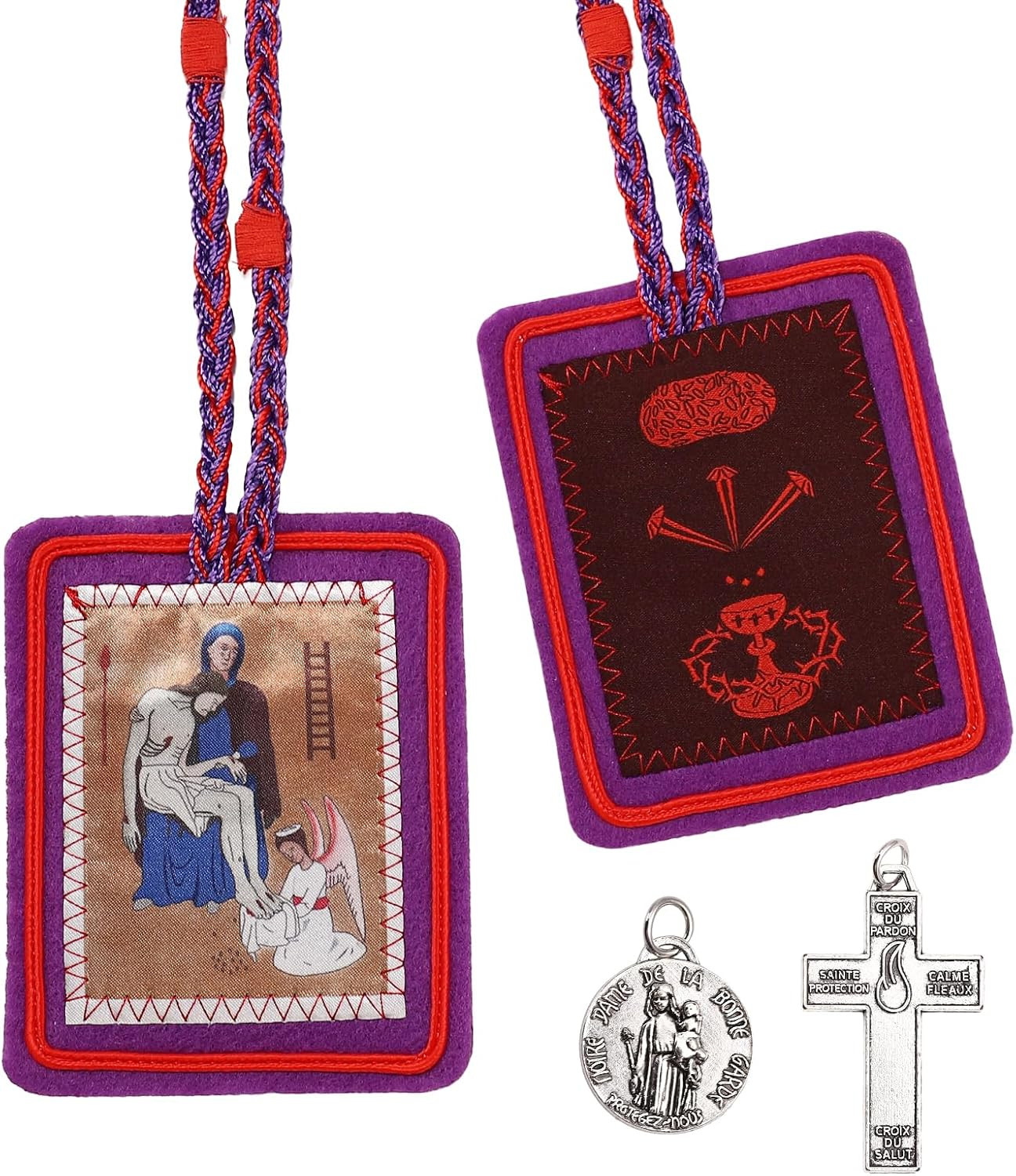 Escapularios Catolicos,Purple Scapular Catholic Marie Julie Jahenny Escapularios Catolicos,Purple Scapular Catholic Marie Julie Jahenny