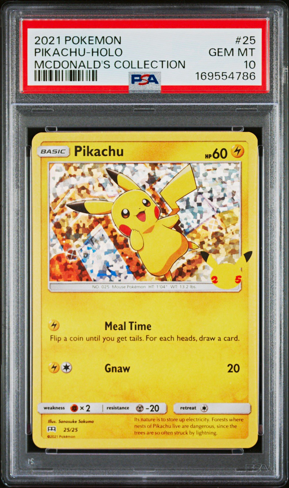 Pokémon 2021 McDonald's Collection Pikachu Holo #25/25 PSA 10 Brand New Cert