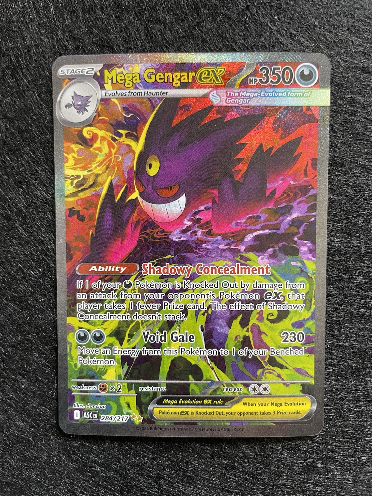 Pokemon Mega Gengar ex Special Illustration Rare Ascended Heroes 284/217 MintTCG