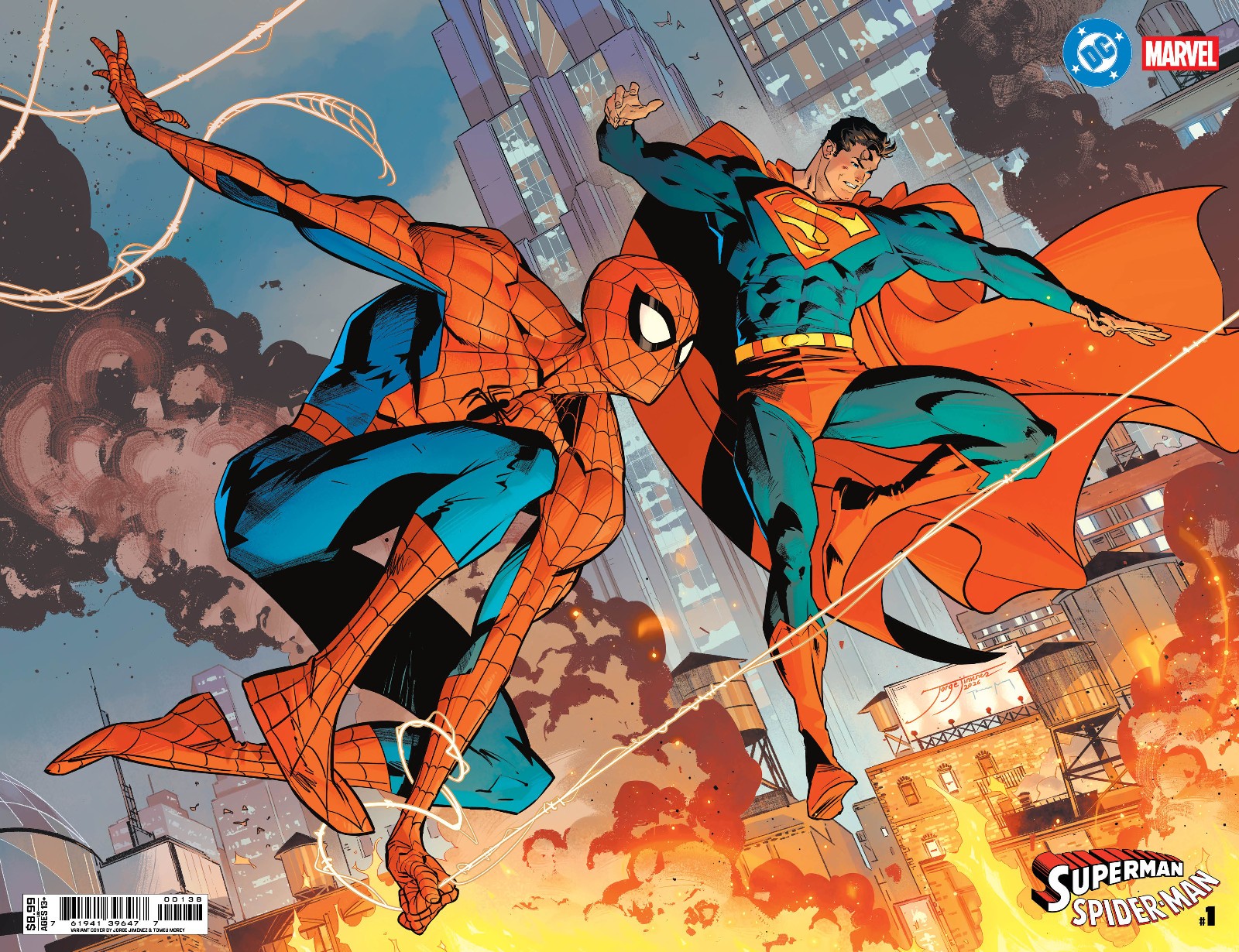 SUPERMAN/SPIDER-MAN #1 (JIMENEZ WRAPAROUND VARIANT)(2026) COMIC BOOK ~ DC/MARVEL