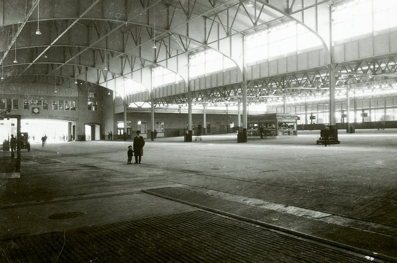 RDG reading railroad camden,nj  station opening b-w mounted negative