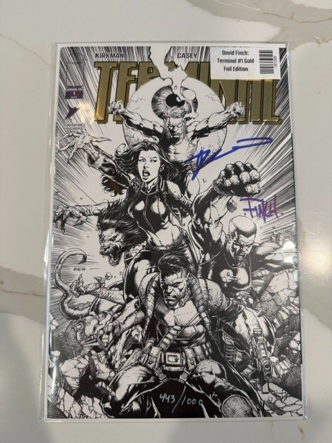 SDCC 2026 Terminal #1 C Signed KIRKMAN & David Finch GOLD FOIL Trade LTD 1000