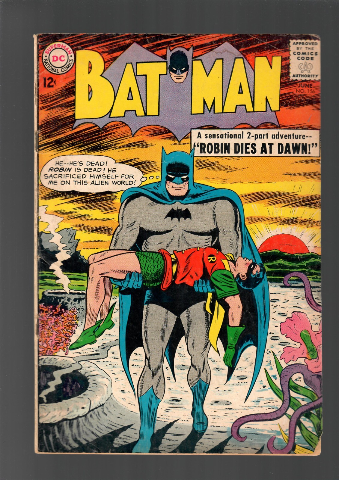 Batman #156 VG 4.0 (DC 1963) Robin Dies At Dawn 1st Dr. Hurt Iconic Cover