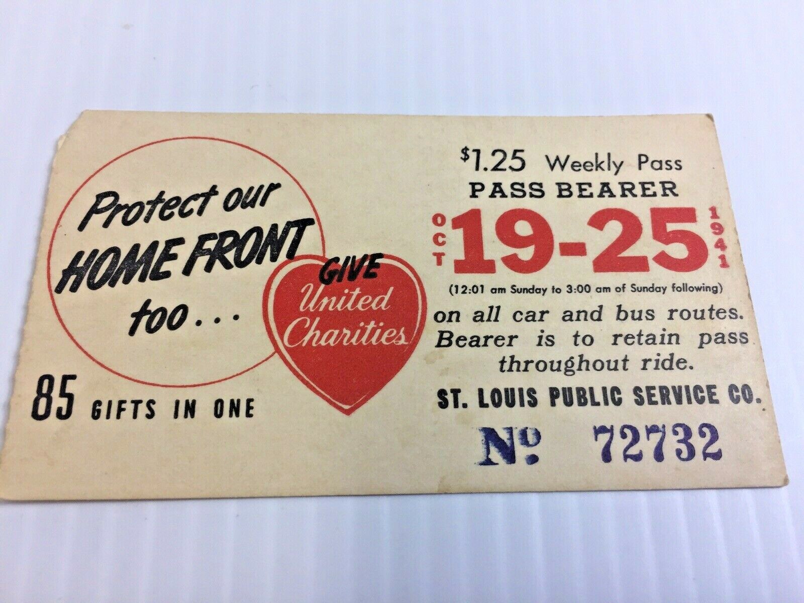 Original WW II “Protect Our Homefront Too” Give United Charities @ St. Louis, Mo