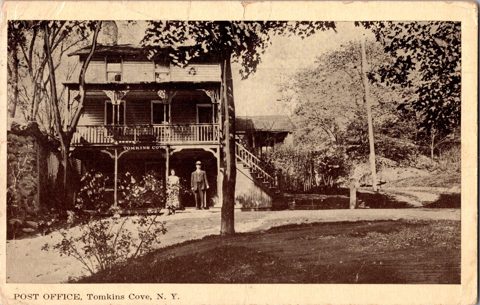 [72F] Postcard 1914 Post Office Tomkins Cove NY