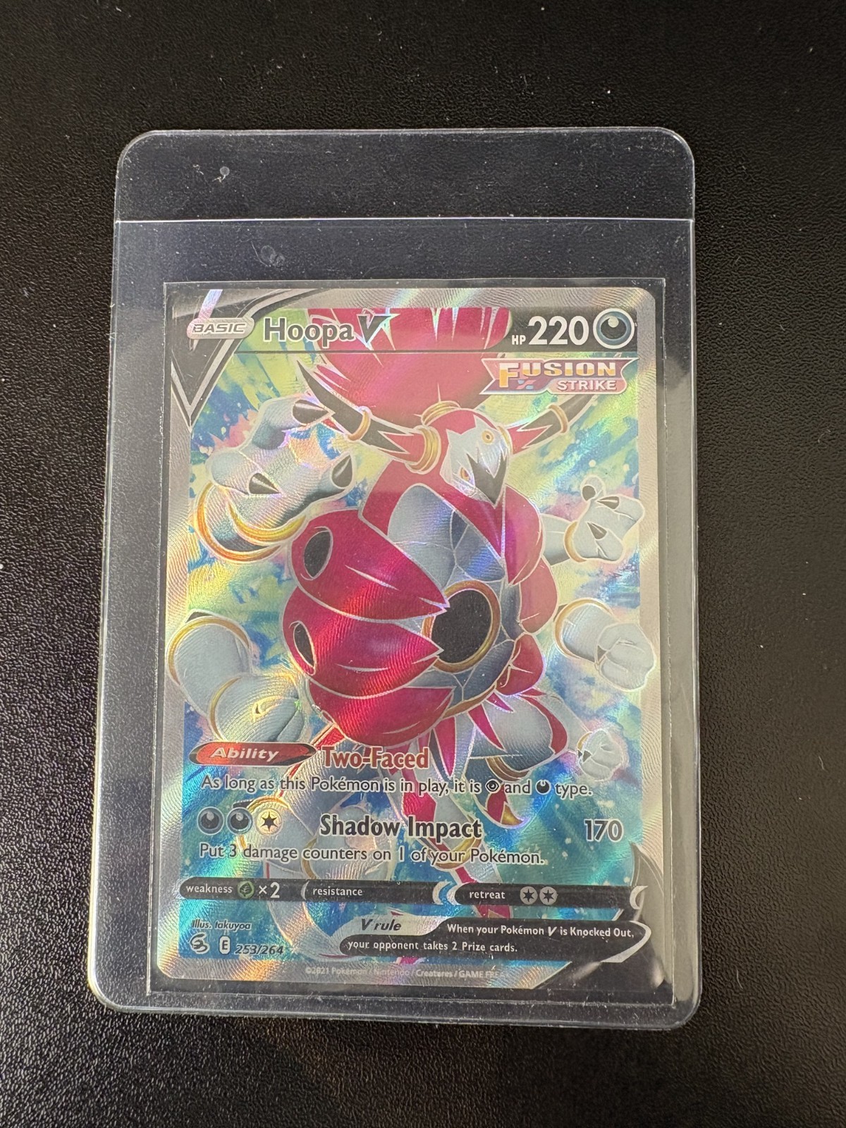 Hoopa V 253/264 Full Art Ultra Rare Fusion Strike Pokemon Card NM