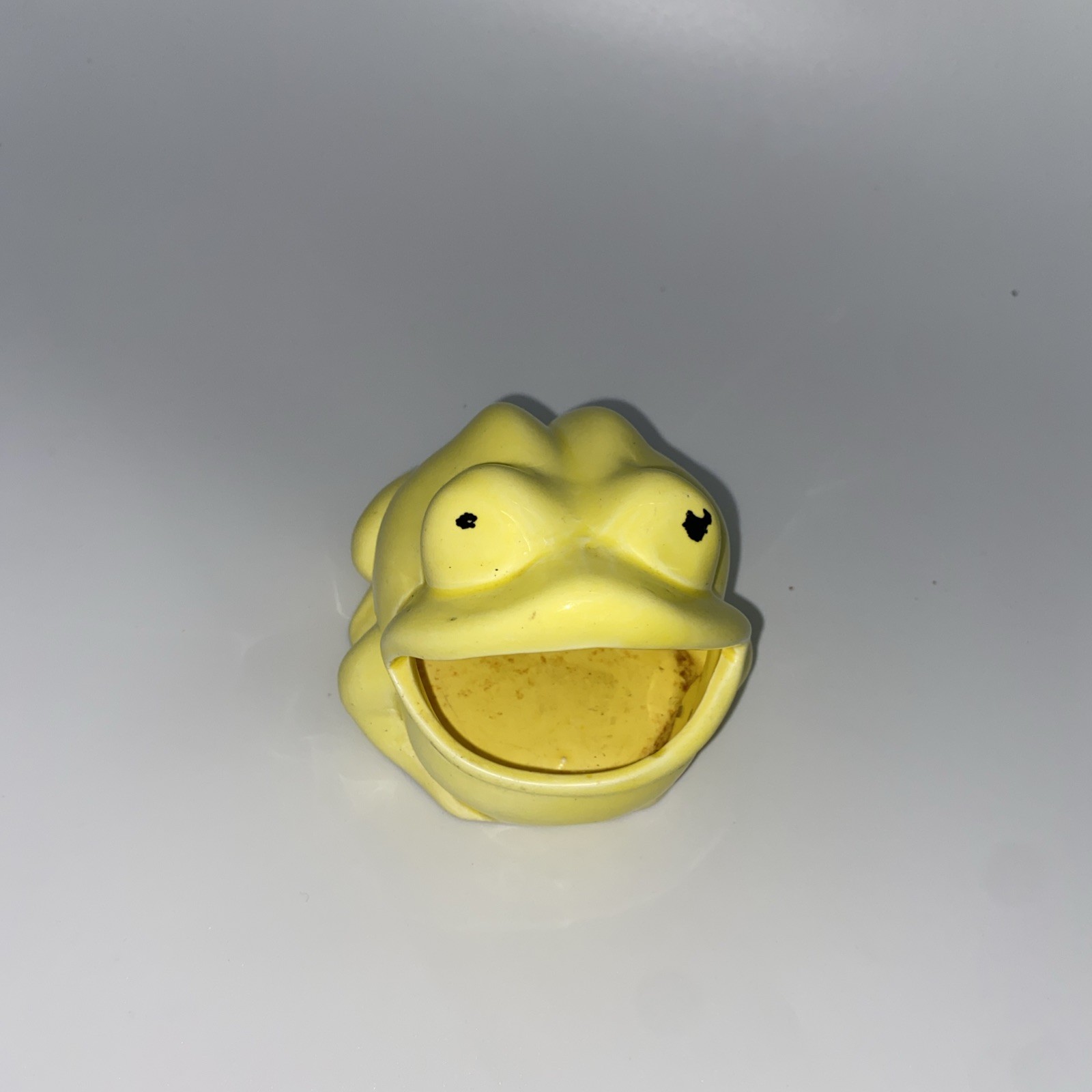 Vintage MCM Ceramic Kitchen Big Mouth Frog Sponge Holder
