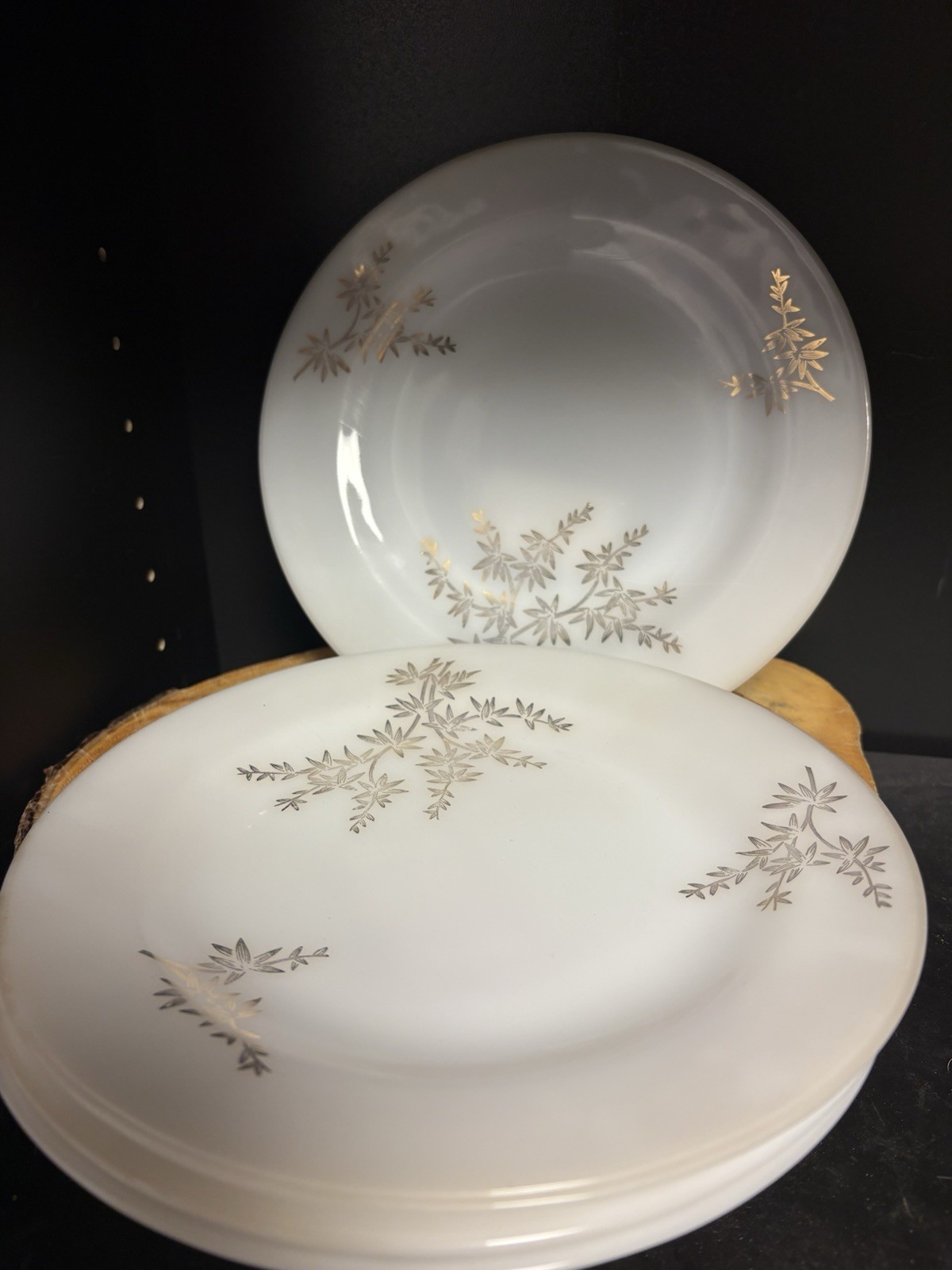 (4) 9in vintage Federal Glass 