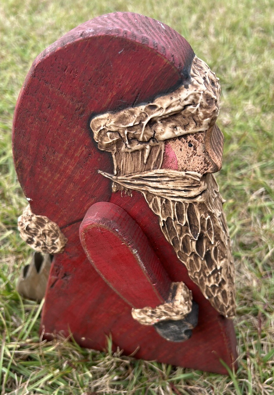 Handmade Wood Santa Claus Figure 12\