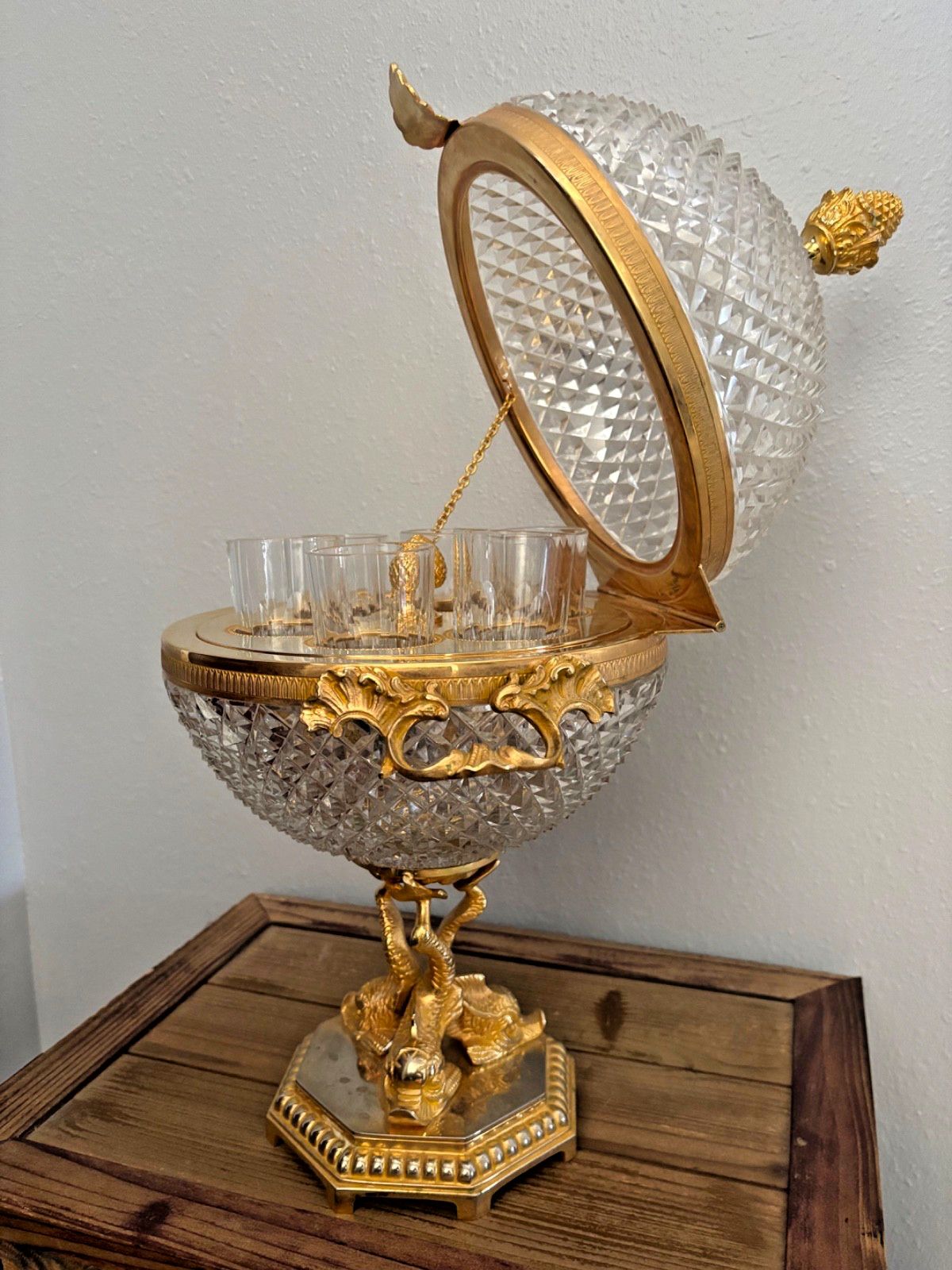 Vintage Unique Martin Benito Crystal Vodka/Liqueur Bar Cellar Signed