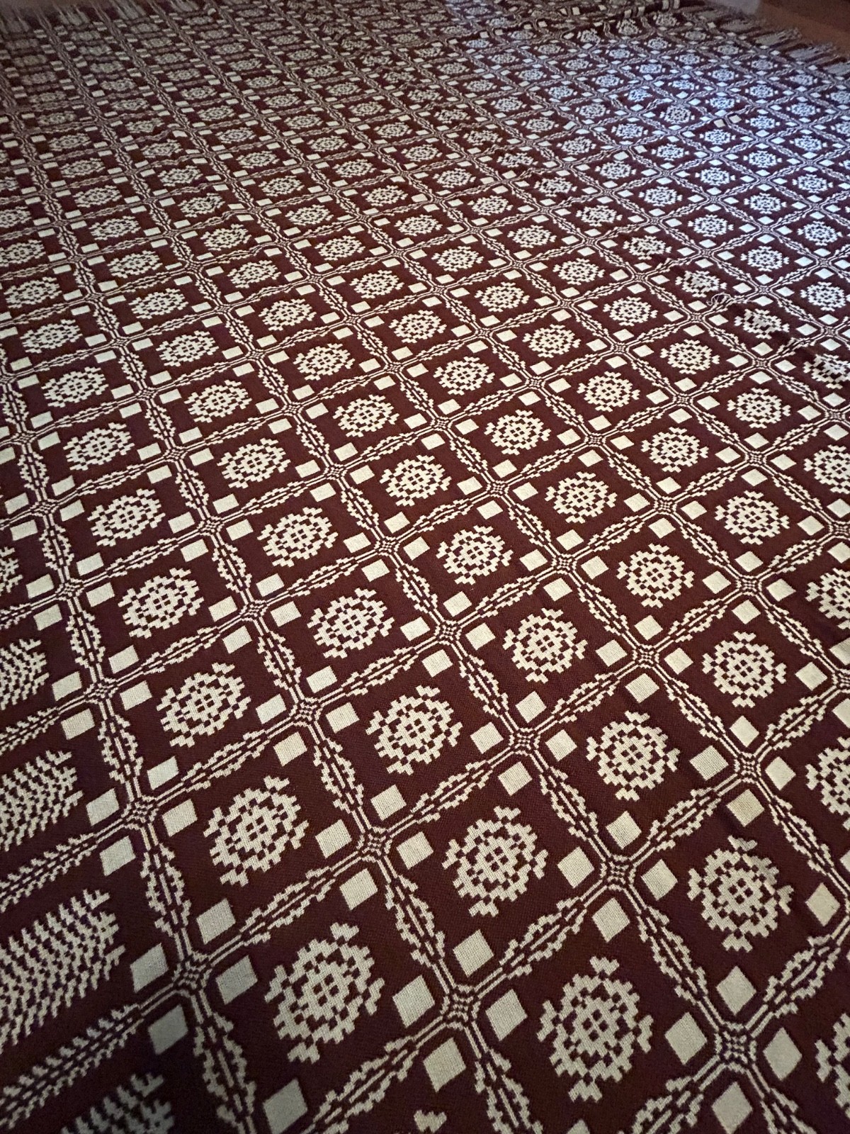 Goodwin Guild Vintage Wool/Coverlet Reversible Spread 100