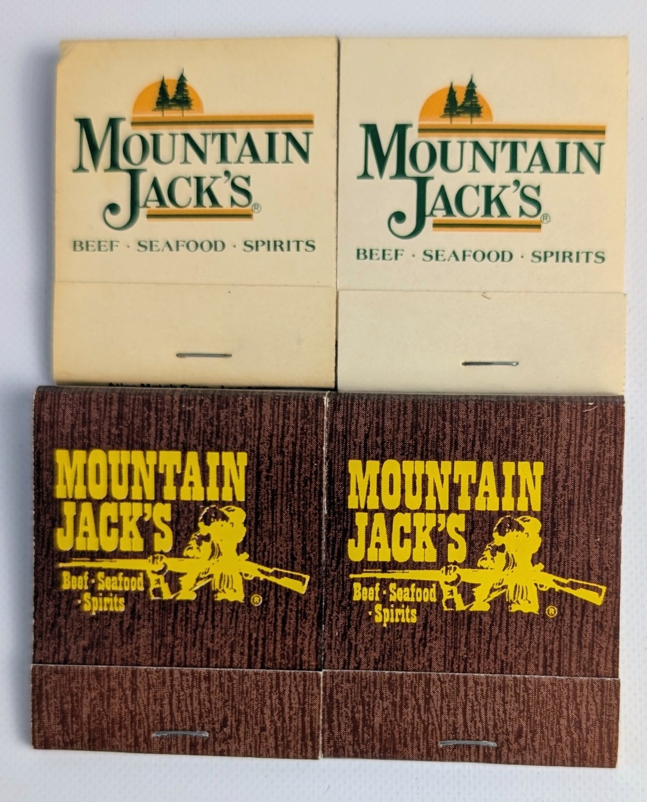 Vintage Mountain Jack's Restaurant Matches Lot 4 Matchbooks Beef Seafood Spirits