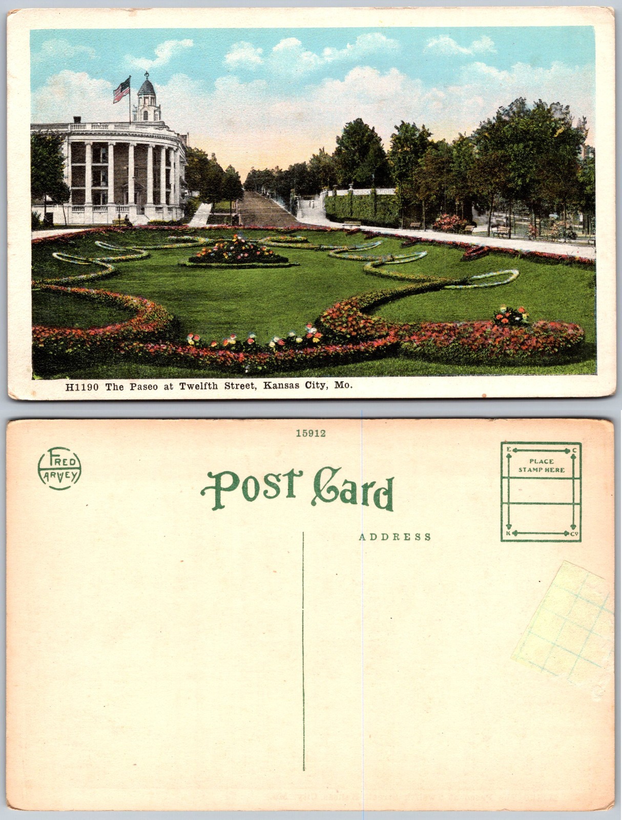 Paseo Twelfth Street Kansas City MO Postcard