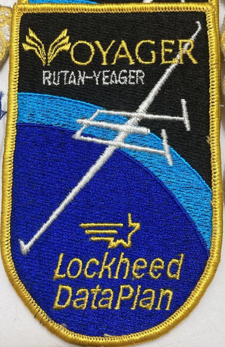 Voyager Dick Rutan Jeana Yeager Embroidered Patch Vintage Lockheed Data Plan NEW