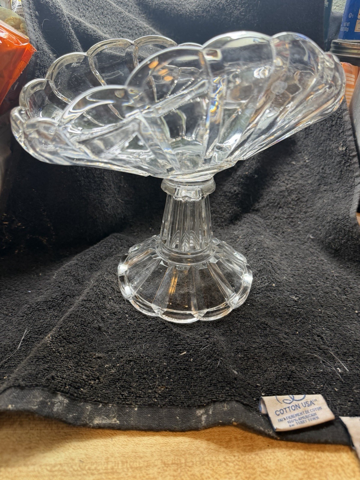 19th Century  American Flint Or press glass Banana/Fruit Stand Perfect