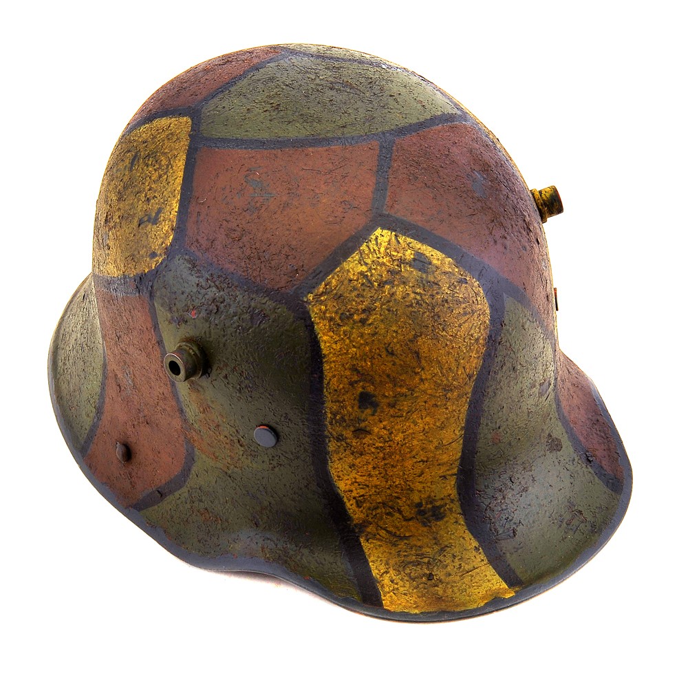 German WW1 M1916 Stahlhelm Helmet with Hand Aged Camouflage