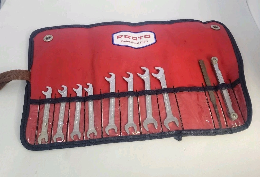 Vintage Proto Tool Kit No 3200-C Ignition Wrench Set Kit No. 2420 USA Made